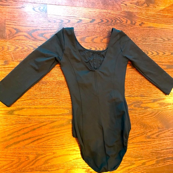 PINK TARTAN Quarter sleeve black body suit - Picture 8 of 10